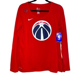 NWT Nike NBA Washington Wizards Red Dri-Fit Long Sleeve Tee